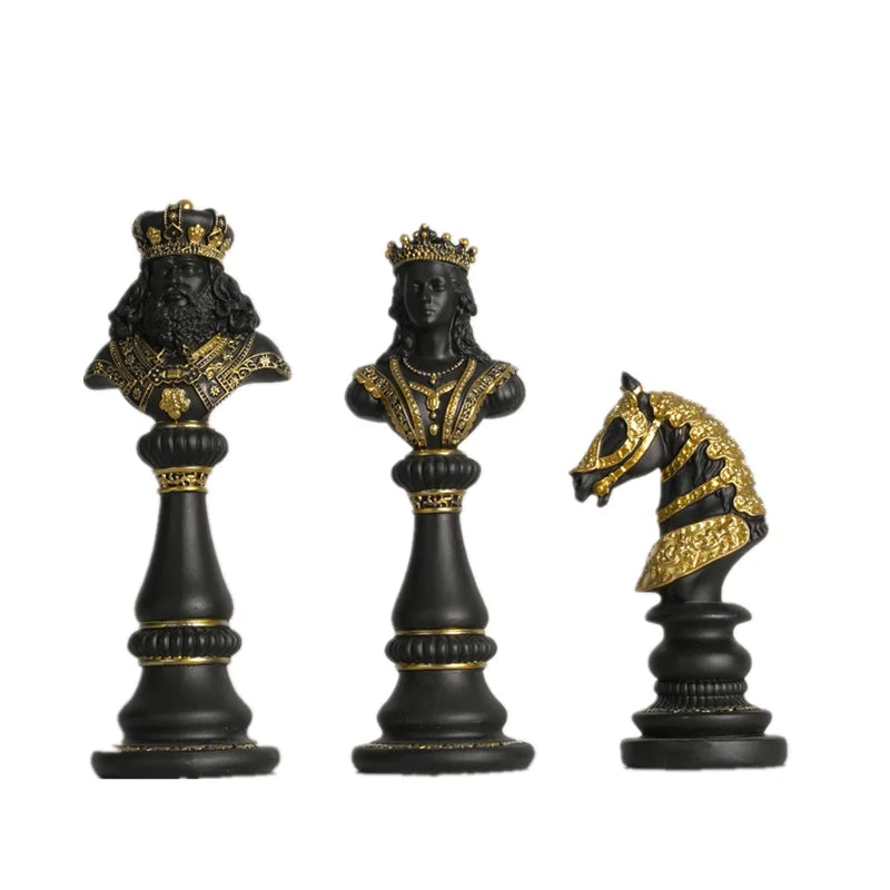 Elegant Resin Chess Piece Sculptures