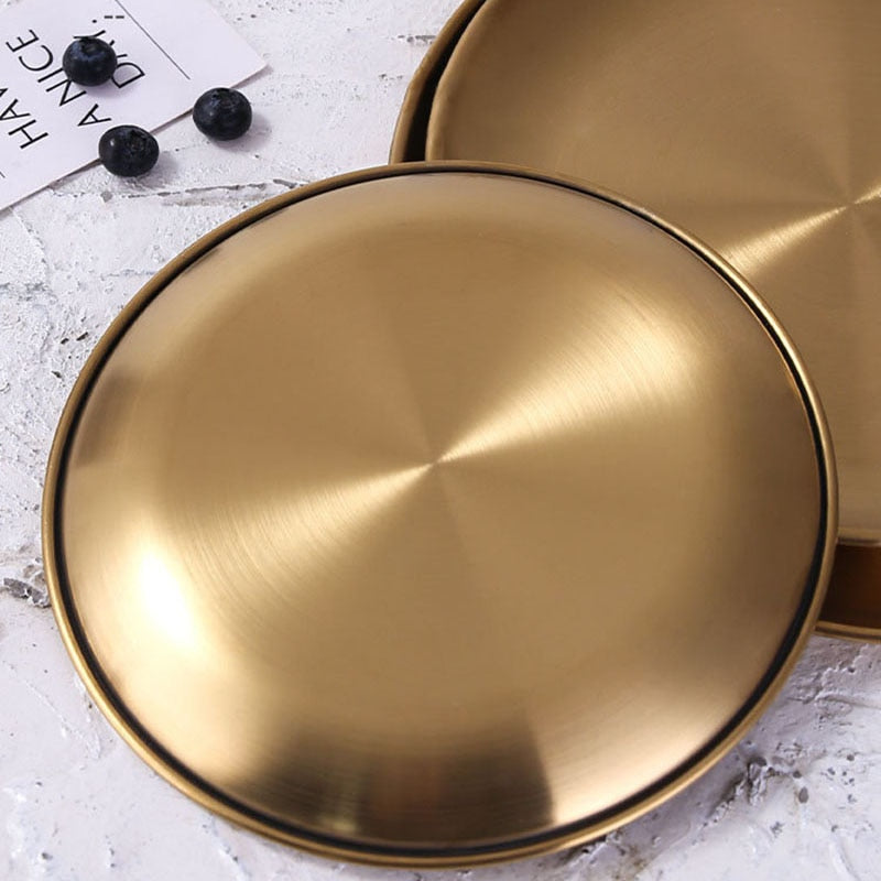 Golden Stainless Steel Storage Tray