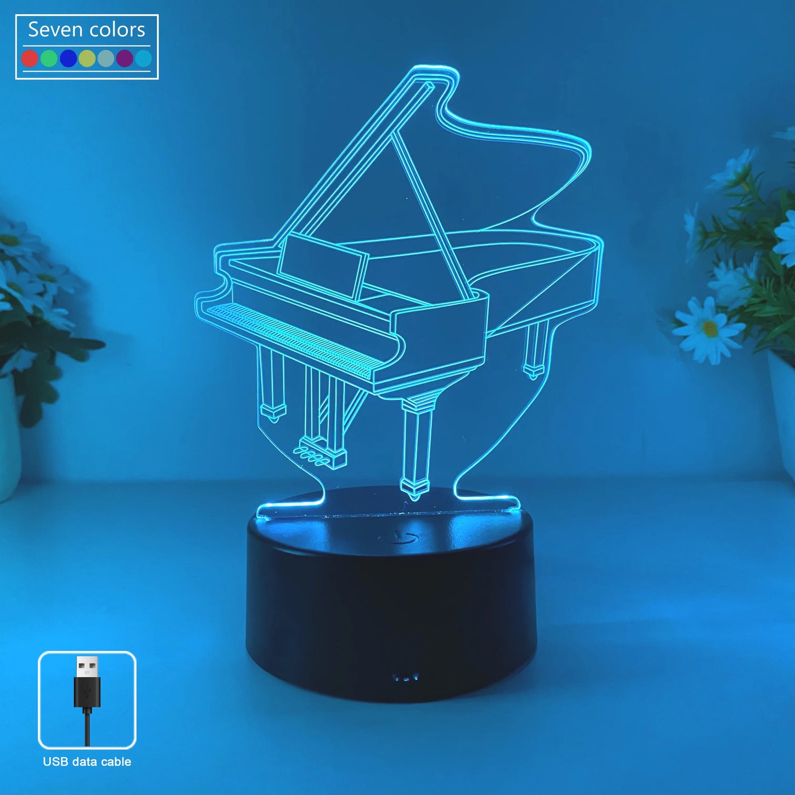 3D Piano Night Light