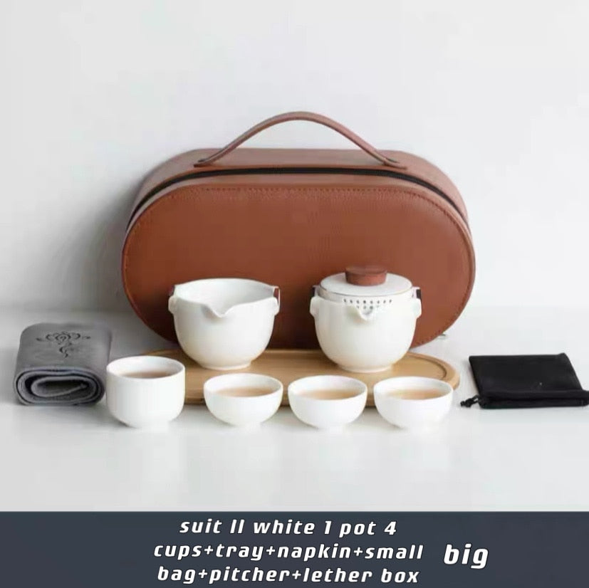 Portable Travel Tea with Leather Case