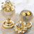 Golden Crystal Glass Storage with Cover