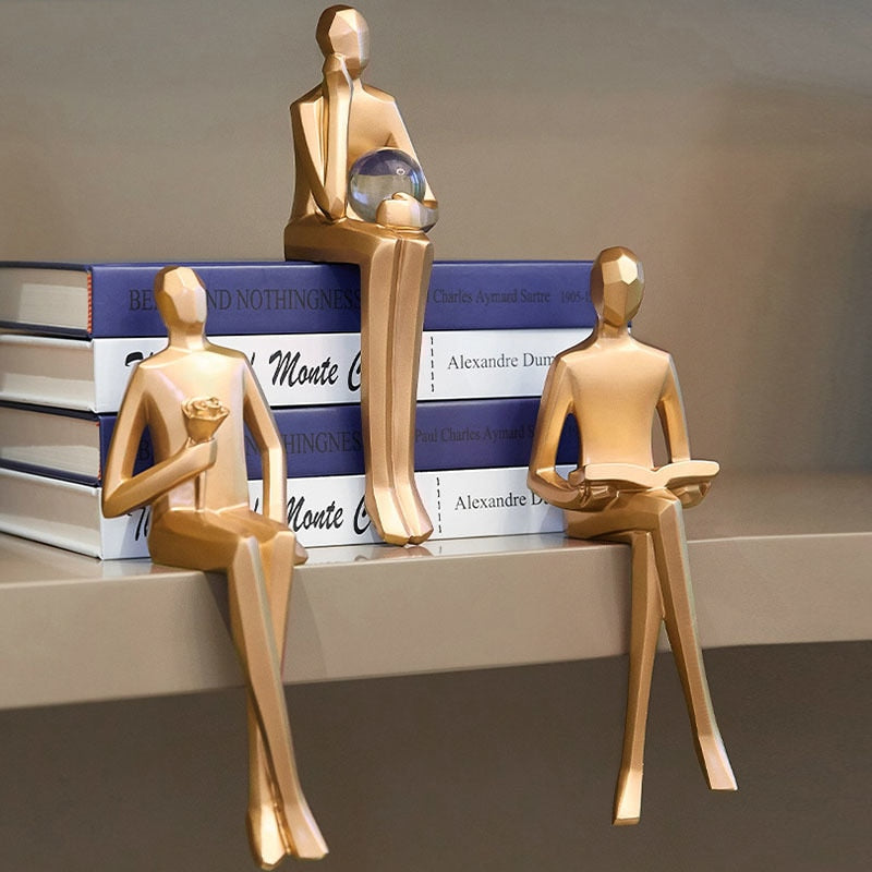 Abstract Bookshelf Decorative Figurines