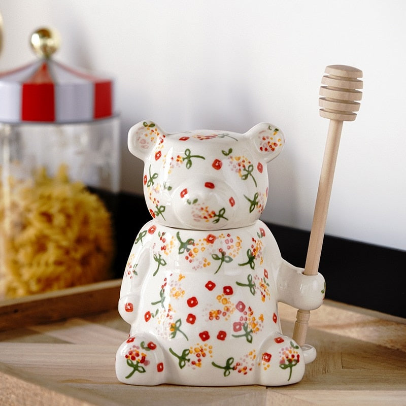 Ceramic Bear Honey Jar