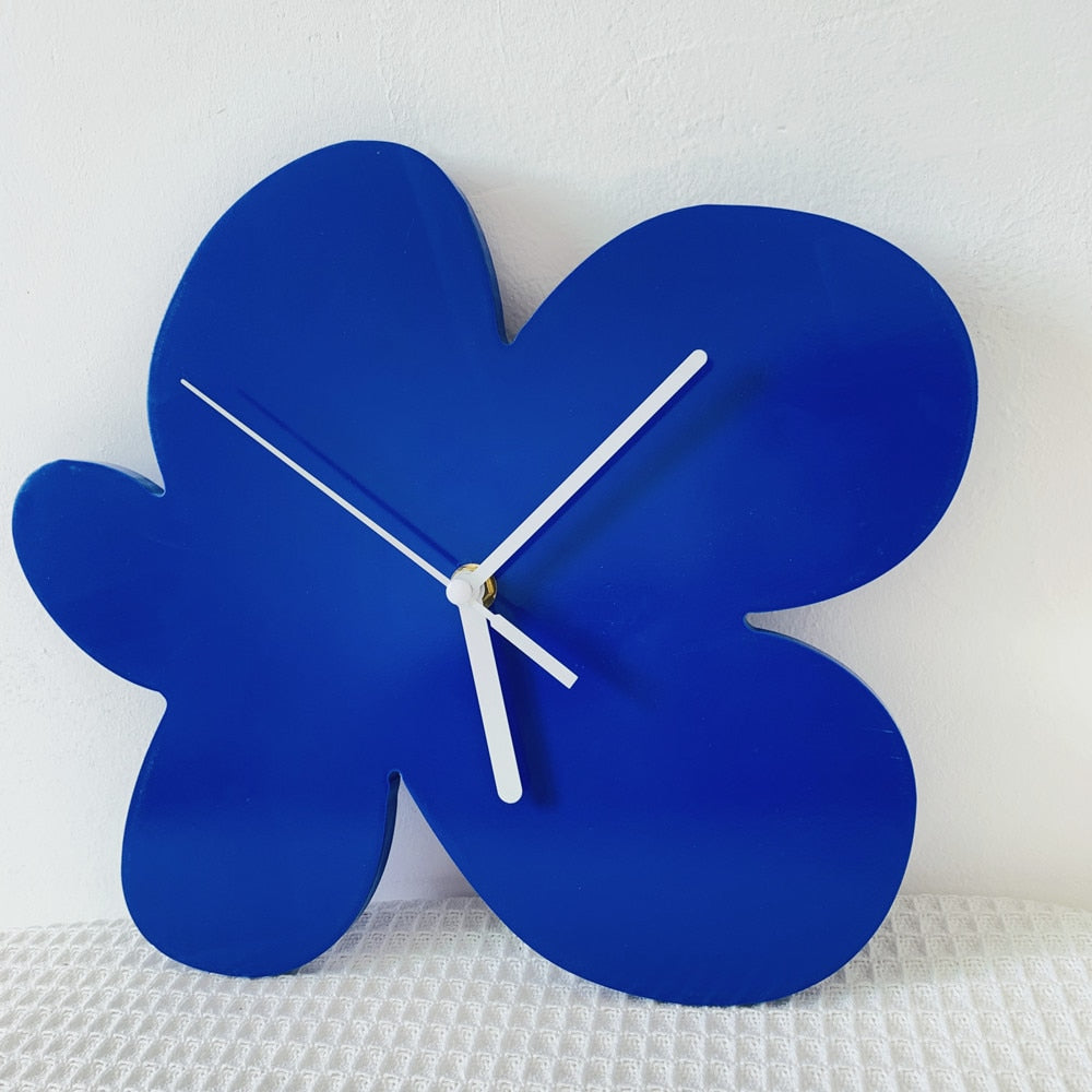 Blue Flower Wall Clock