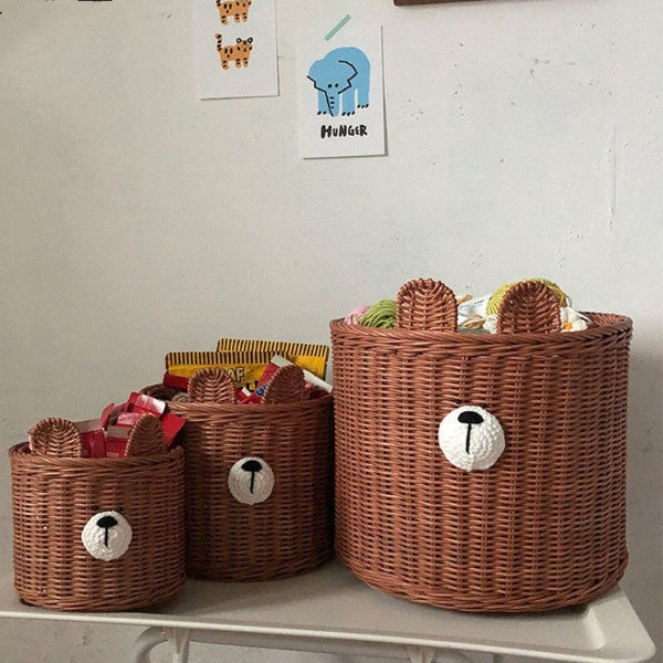 Woven Bear Storage Bin