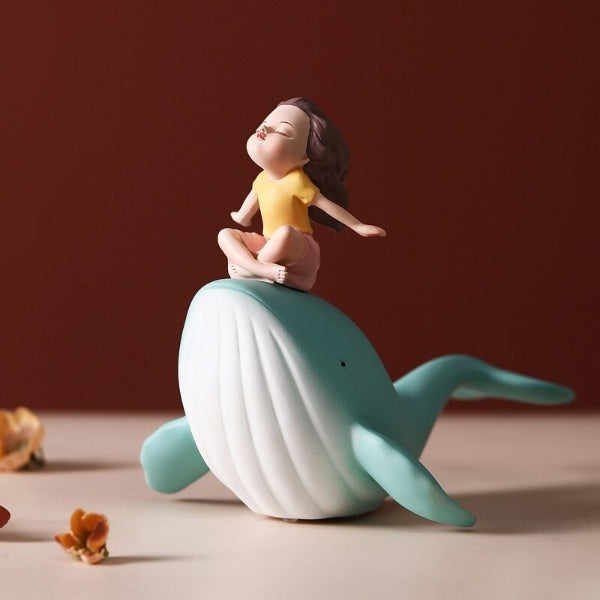 Whale Girl Figurine