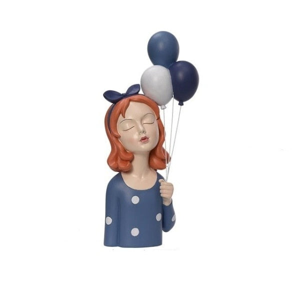 Balloon Girl In Blue Figurine