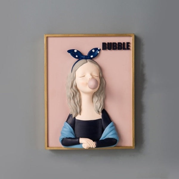 Bubble Girl 3D Wall Art Painting