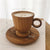 Natural Wood Coffee Cup with Handle