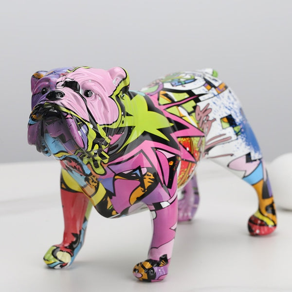 Graffiti English Bulldog Resin Sculpture - Ikorii