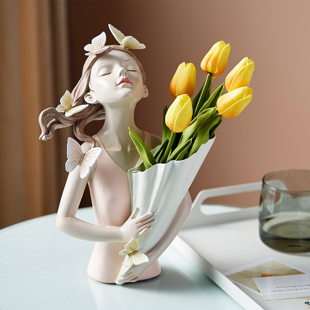 Butterfly Lady Sculpture Vase