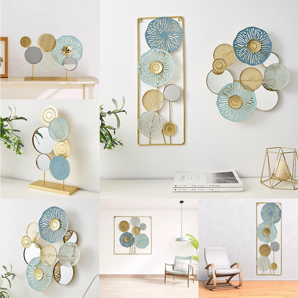 Chic Flower Round Metal Wall Art