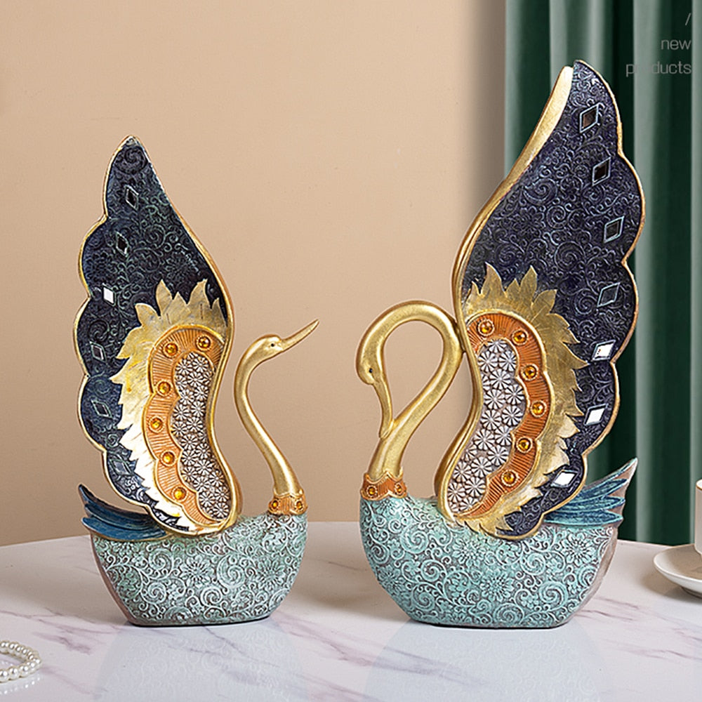 Golden Swan Figurine