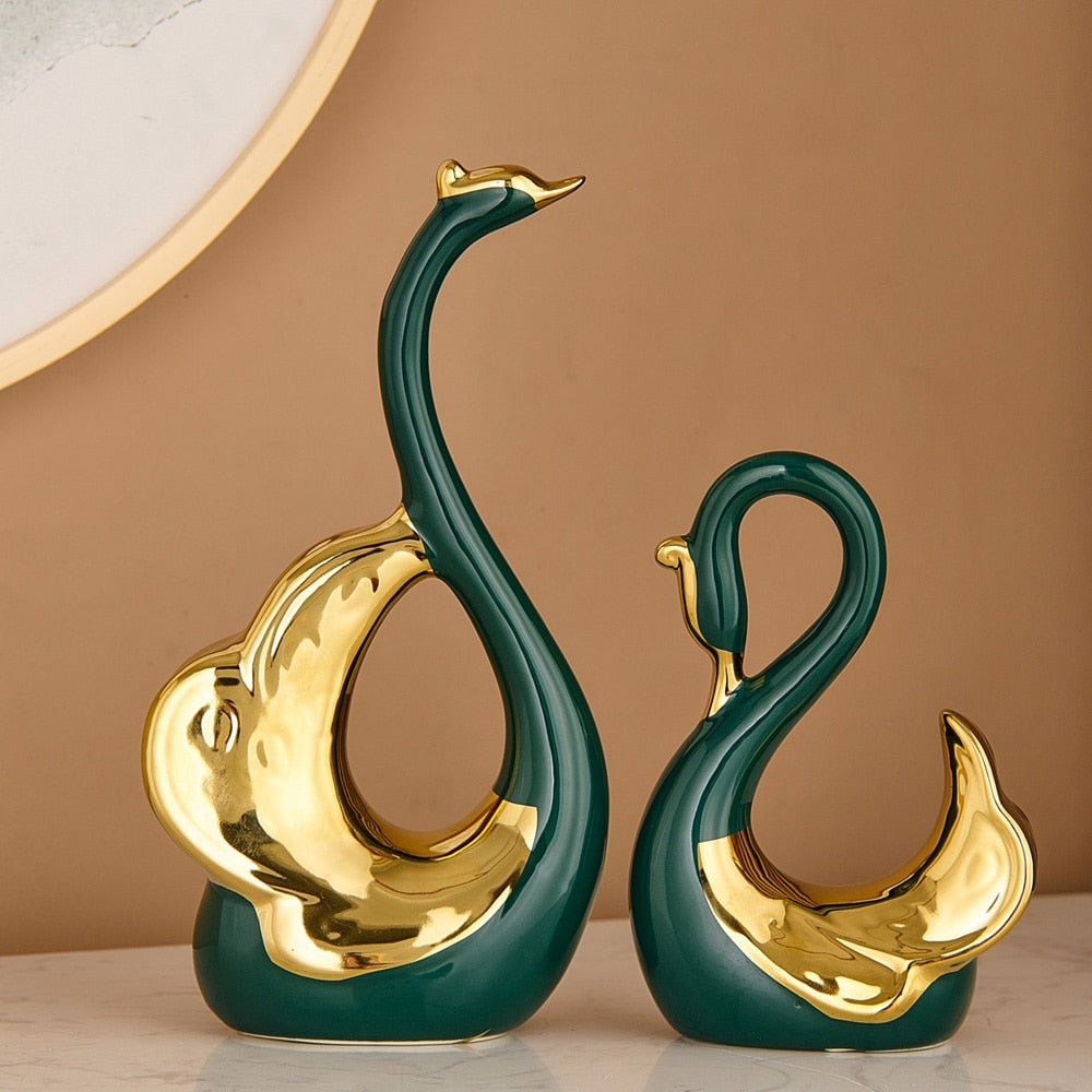 Ceramic Swan Figurine