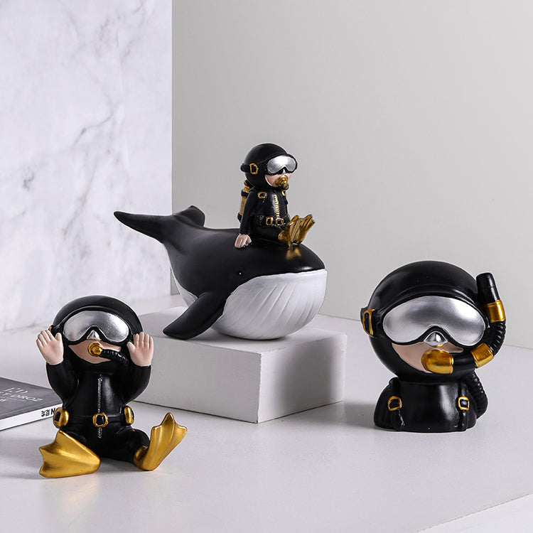 Miniature Scuba Diver Figurine