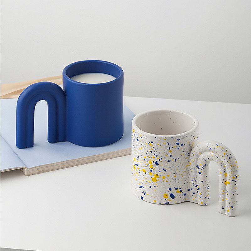 Rainbow Handle Ceramic Mugs